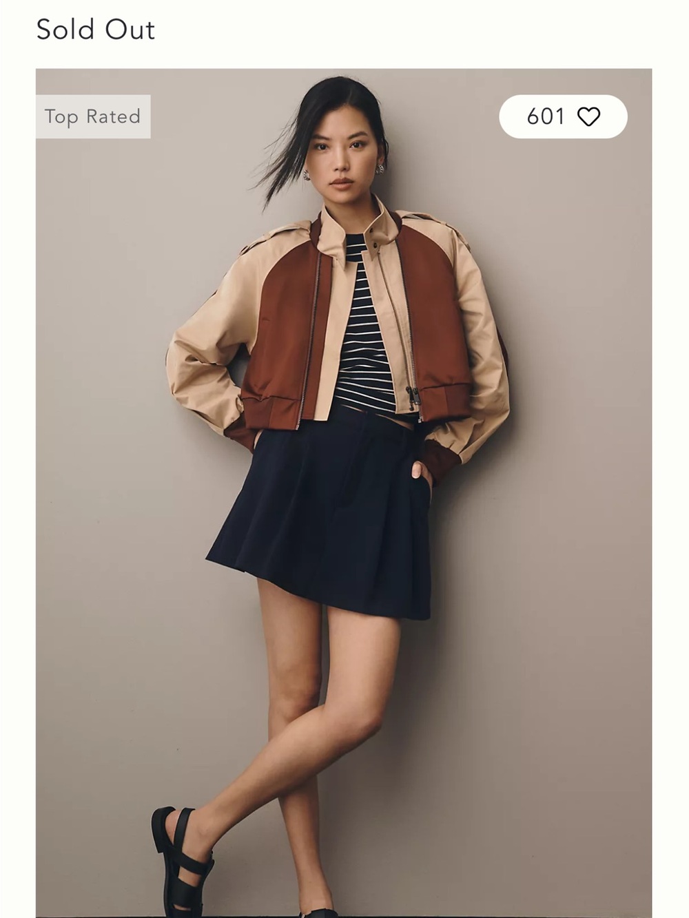 Anthropologie Pilcro Two-Tone Cropped Bomber Jacket Cute